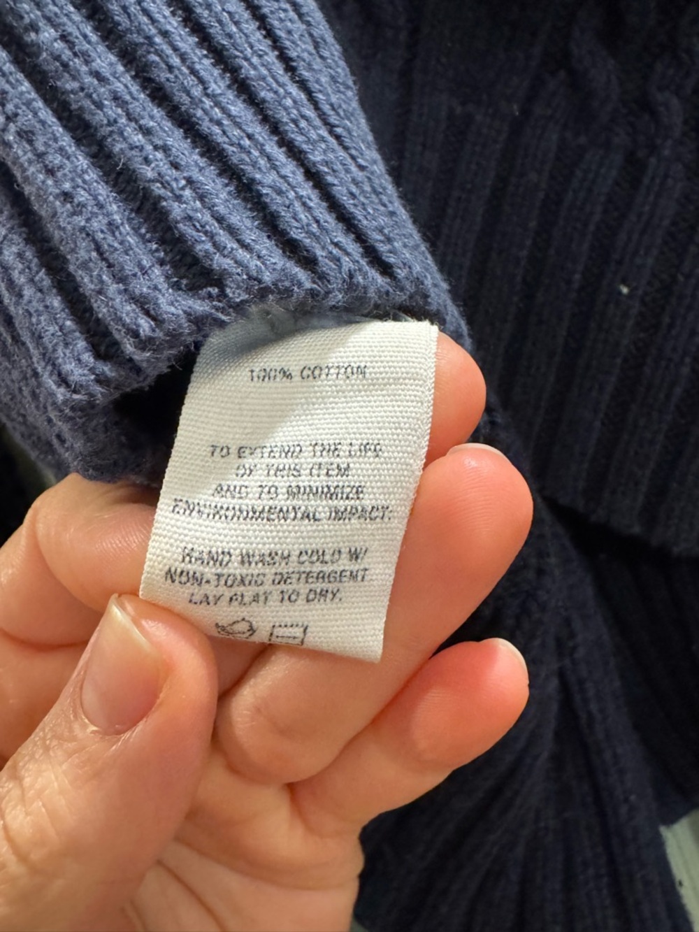 Alex Mill Navy Cable-Knit Button Cardigan - Picture 4 of 4